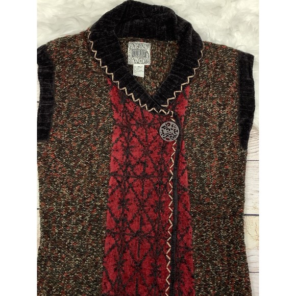 Vintage Clio Medium 8/10 Ramie Boho Chenille & Boucle Knit Sleeveless Sweater - Picture 2 of 3